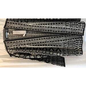 NEW CURIO women's knit cardigan in grey/ black